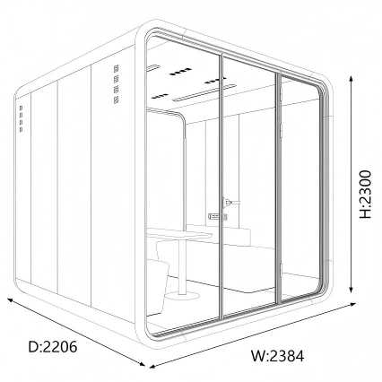 Steel Structure Acoustic Office Pod Anti Interference Movable Study Pods White