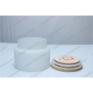 Buy cheap frosted glass jar with wooden lid for wholesale from wholesalers