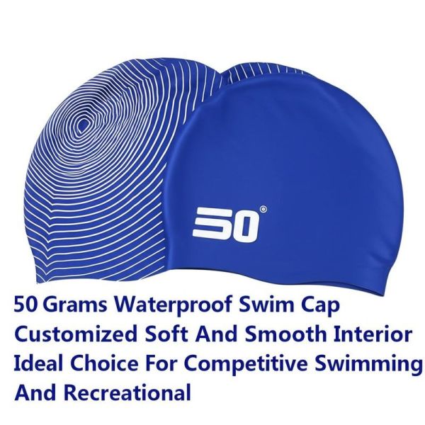 50 Grams Waterproof Swim Cap Customized Soft And Smooth Interior Ideal Choice