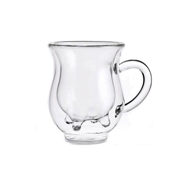 Quality 200ml Handmade Double Wall Borosilicate Glass Cup for sale