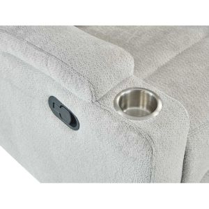 Buy cheap Recliner Chair with Stainless Steel Cup Holders, Gray Fabric from wholesalers