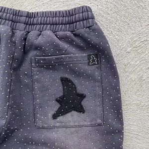 Buy cheap Custom Sweat Pant Rhinestone Flare Baggy Joggers Embroidery logo Distressed Sun Faded Acid Wash Track Pants Sweatpants for Men from wholesalers