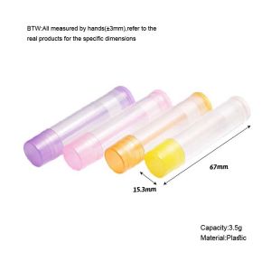 Buy cheap 3.5g Plastic Transparent cylindrical Frosted bottle with Purple/pink/yellow/orange cap for empty lipstick tube from wholesalers