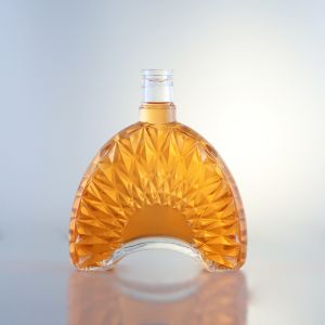 Custom Logo Glass Bottle for Brandy Gin Rum Whisky Unique Design and Super Flint