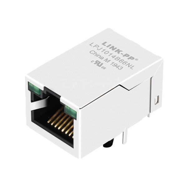 Quality LPJ1014B66NL 10/100 Base-T Tab Up Green/Green Led 1x1 Port RJ45 Jack Connector for sale