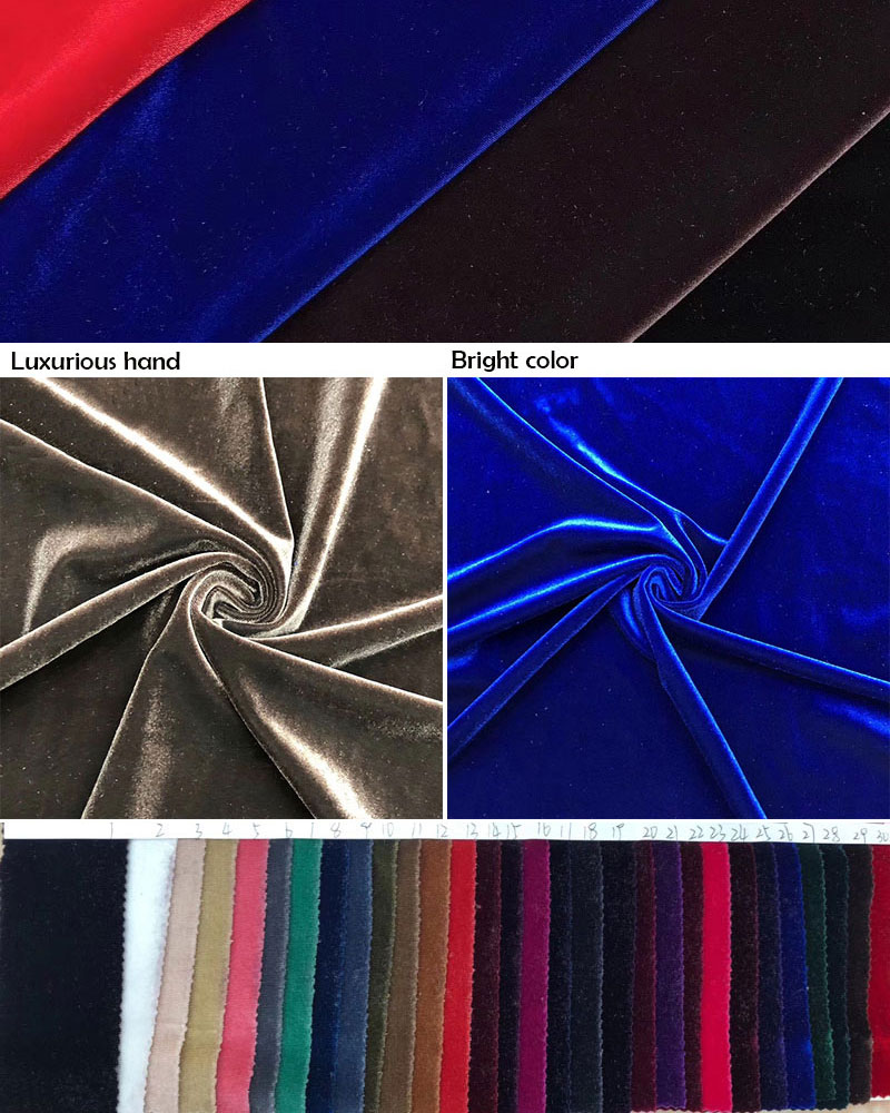OEM Luxury Crepe Flock Polyester Plush Velvet Velour Fabric 58 inch width