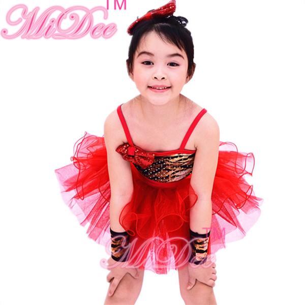 Stage Performance Kids Dance Clothes Confetti Dance Tutu Skirts Animal Printed With Bows