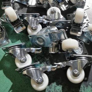 360 Dgree Rotating PVC Swivel Locking Castors 2" Bolt Hole Wheels With Double