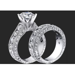 Buy cheap 14K Round Diamond Engagement Wedding Rings GH VS1 GIA Certification from wholesalers