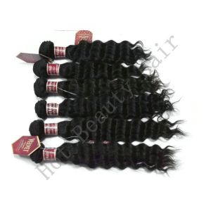 Buy cheap Custom Natural Black Remy Virgin Human Hair Extensions Deep Wave from wholesalers