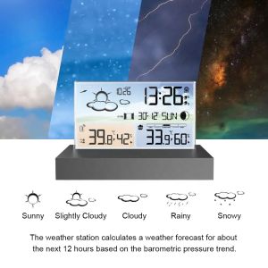 Multi Functional Electronic Weather Forecast Alarm Clock Desktop Transparent