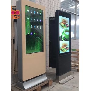 IP65 3840*2160 2500CD/Sqm Outdoor Advertising LCD Kiosk For Shop Mall And