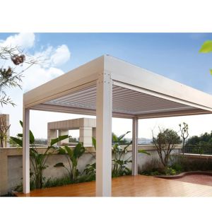 Buy cheap Bioclimatic Pergola With Led Motorized Folding Retractable Louver Roof Aluminum Pergola from wholesalers