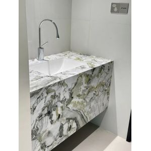 Buy cheap Cold Emerald Jade Marble Bathroom Washbasin | Ice Green Translucent Vanity from wholesalers