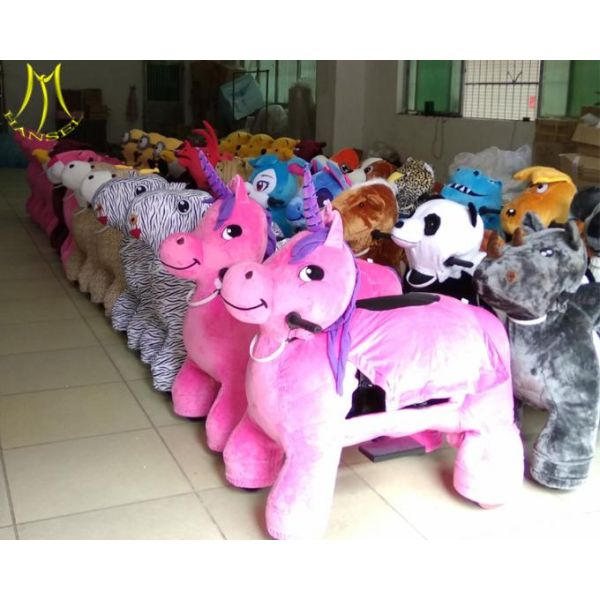 Hansel coin operated plush walking animal adult ride on toys for mall Guangzhou factory