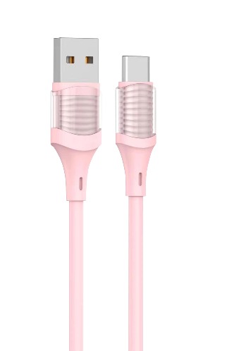 OEM Pink USB to Type-C Cord Charge Smart Devices with CC60W/CL27W 3A Output