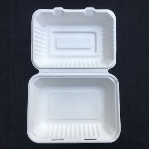 Buy cheap Rectangle Biodegradable 600ml Disposable Bento Lunch Box Sugarcane Pulp from wholesalers