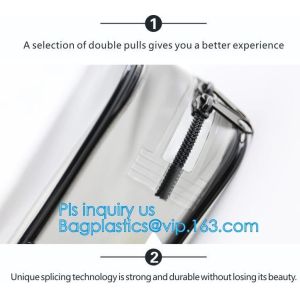 Custom personalized travel waterproof transparent clear pvc zipper toiletry bag,
