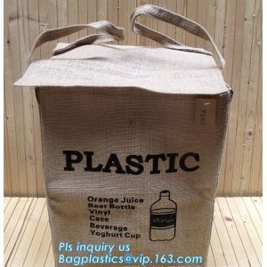 Lightweight collapsible jute fabric storage bin basket,Jute multifunctional