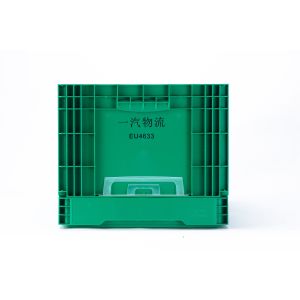 Solid EU Plastic Turnover Box Heavy-Duty Collapsible Vegetable Crate for Storage