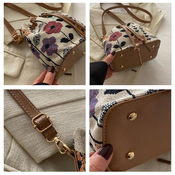 NEW CHINESE NATIONAL WIND ARMPIT BUCKET BAG SIMPLE FASHION TREND SUMMER NEW LINEN STYLE HIGH-GRADE SENSE SINGLE SHOULDER