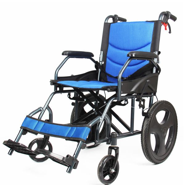 Quality Solid Rear Wheel Manual Aluminium Folding Wheelchair With Fixed Armrest for sale