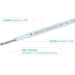 UL1332 FEP+FEP wires 300v 200C 18AWG FT2 black heating home appliance lighting
