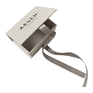 Buy cheap Customized White Cardboard Gift Box with Ribbon Closure APPAREL Logo Printing Acceptable from wholesalers