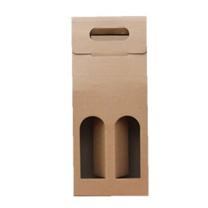 Foldable Corrugate Paper Wine Box with Cut Handle