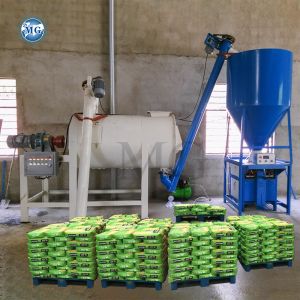 Buy cheap Simple Small 1-5 T/h Dry Mortar Mixing Plant Wall Putty Gypsum Powder Plaster Skim Coat Cement Mixer Tile Adhesive Grout Glue Making Machine from wholesalers