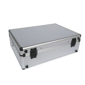 Buy cheap Silver Aluminum Tool Carry Case With Tool Panel Interior Black Lockable Carrying Boxes from wholesalers