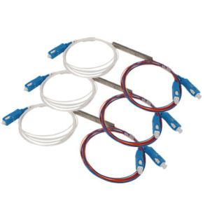 LSZH/PVC SC/UPC Steel Tube Type PLC Splitter 1x2 For FTTH FTTB FTTX Network