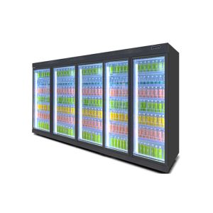 Multi Door Merchandiser Upright Display Chiller With Adjustable Shelf