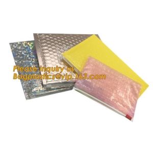Buy cheap Cosmetic Pink Slider Padded Bag/Holographic Zip lockk Bag With Bubble,Holographic Metallic Zipper Bubble Bag/Slider Padded from wholesalers