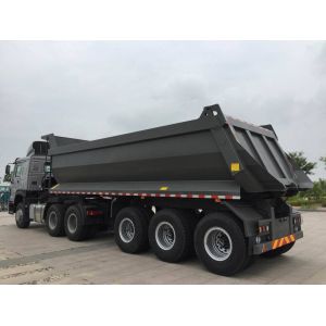 Buy cheap Mechanical Suspension Heavy Duty Semi Trailers , U Shape 40 T Load Capacity Rear Dump Tipper Semi Trailer from wholesalers