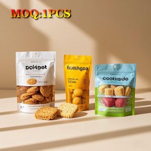 Buy cheap Custom Printed Stand-Up Mylar Bags For Coffee  Chocolate Cookie Recyclable With Windows And Zippers from wholesalers