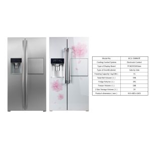 Buy cheap 598L Low Power Low Noise Frost Free Side By Side Refrigerator Freezer Super Freezing Function CE Approval with Ice Maker from wholesalers