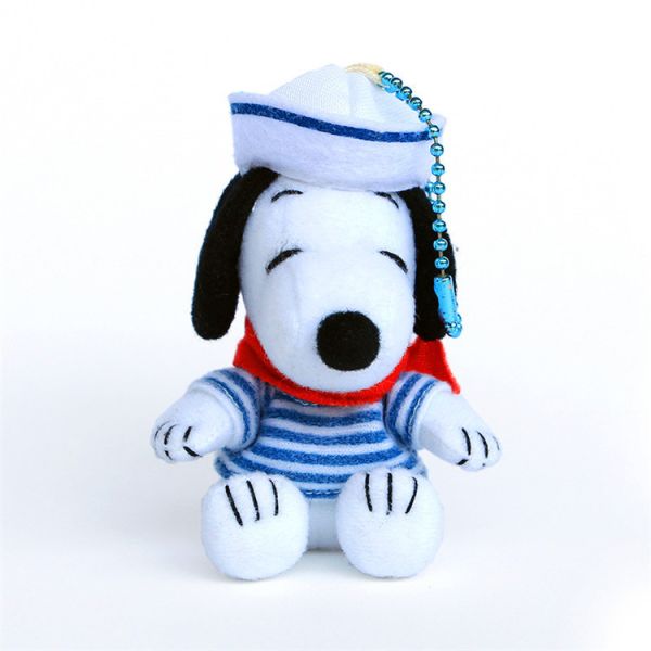 Quality Wholesale 15 Cm Lovely Sailor Suit Snoopy Plush Key Chain Bag Pendant Little Boy'S Present for sale
