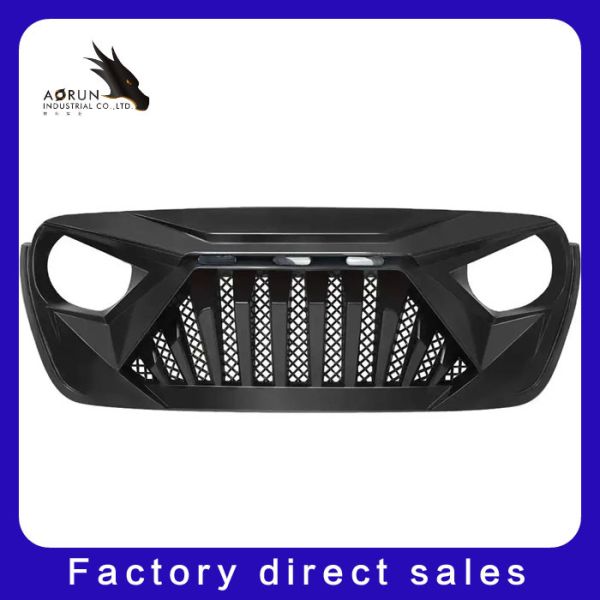 Car Grille For 2018-2022 Jeep Wrangler JL ABS Shark Grill Front Bumper Grille