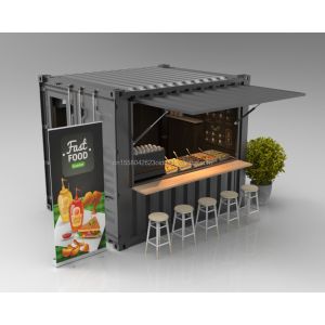 Buy cheap Coffee Shop Bar Street Restaurant Garden Booth 10 feet at 20ft or 40ft with 50/75/100mm Wave Sandwich Panel from wholesalers