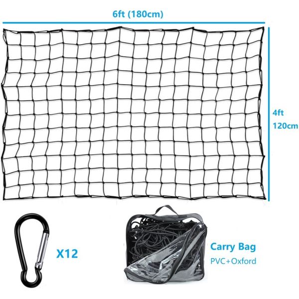 Buy cheap 4x6FT Deluxe Cargo Carrier 5mm Latex Core Rooftop Cargo Net With Hooks from wholesalers
