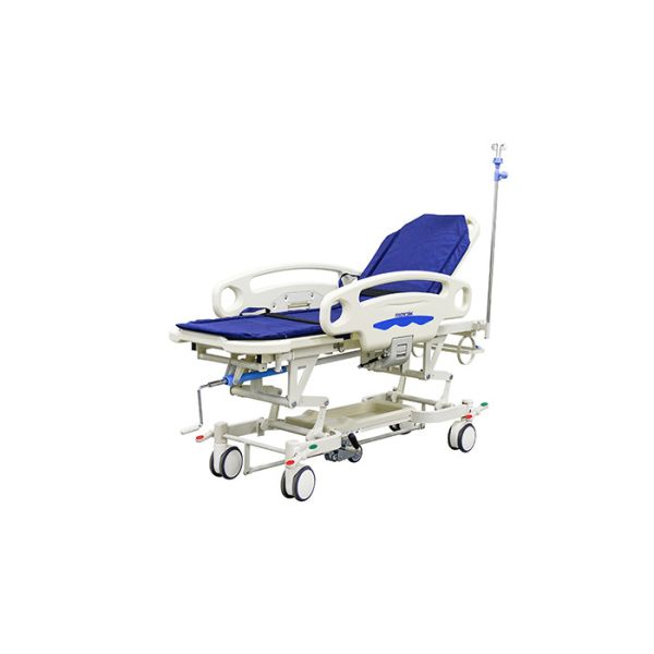 Quality Mobile Manual Hospital Transfer Stretcher Trolley With Side Rails for sale