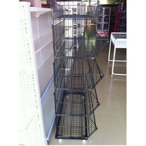 Custom Metallic Folding Large Wire Baskets For Storage / Wire Mesh Baskets