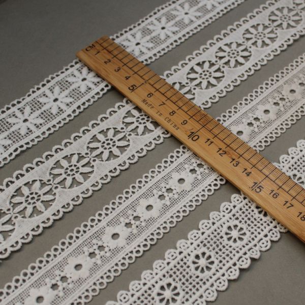 White Floral Polyester Guipure Lace For Skirts Hats