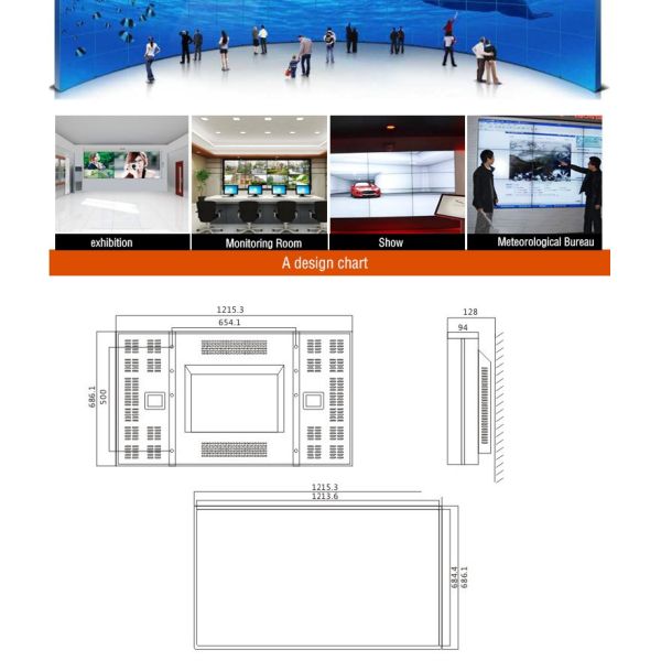 Ultra Narrow Zero Bezel LCD Video Wall Indoor Wall Mount Full Screen Lcd Monitors