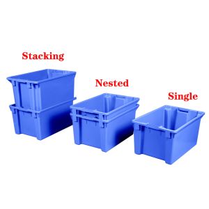 Buy cheap Storage Crate Solid Plastic Basket Moving Box Stackable And Nestable Crate 600x400mm from wholesalers