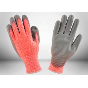 Buy cheap Work Protection Cut Resistant Gloves Orange Knitted Shell Crinkle Latex Coated Palm from wholesalers