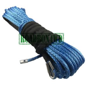 Buy cheap high strength 10mm*30meters synthetic winch rope/line with hook from wholesalers