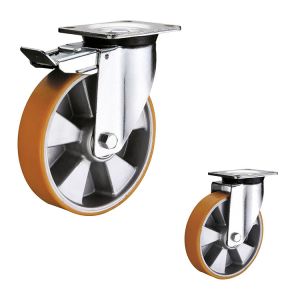 Buy cheap ISO9001 500kg Loading 8 Inch Polyurethane Industrial Wheels With Aluminium Core product