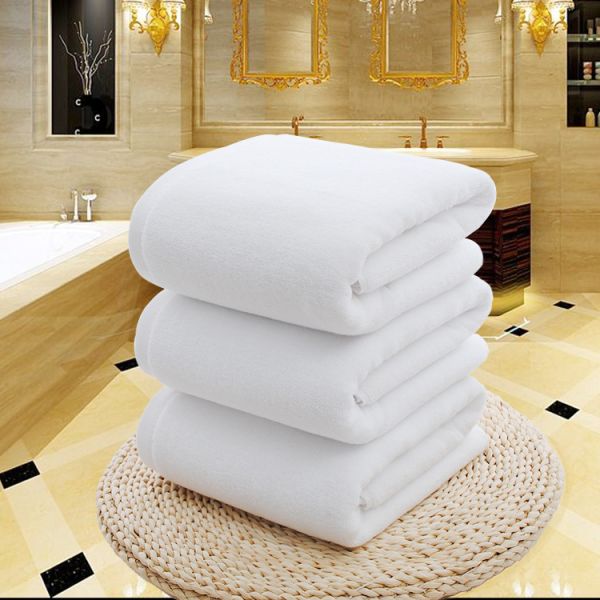 100% Cotton Thick Towel 80*180cm Multi Size 21S White Soft Bath Towel 600g for Summer